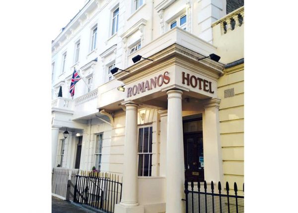 Exterior of Romanos Hotel